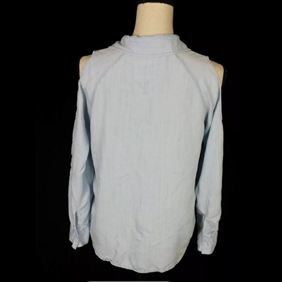 Rails Sadie Cold-Shoulder Chambray Button Down Shi - Picture 4 of 8
